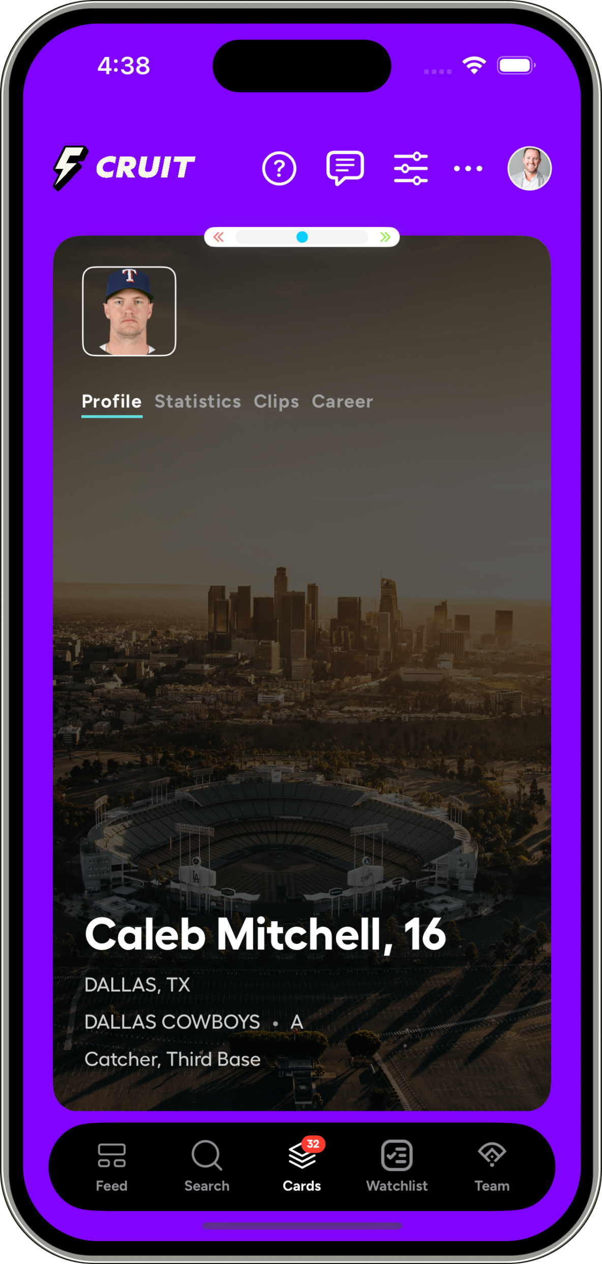 Discover Players (Coaches) - Cruit App Screenshot